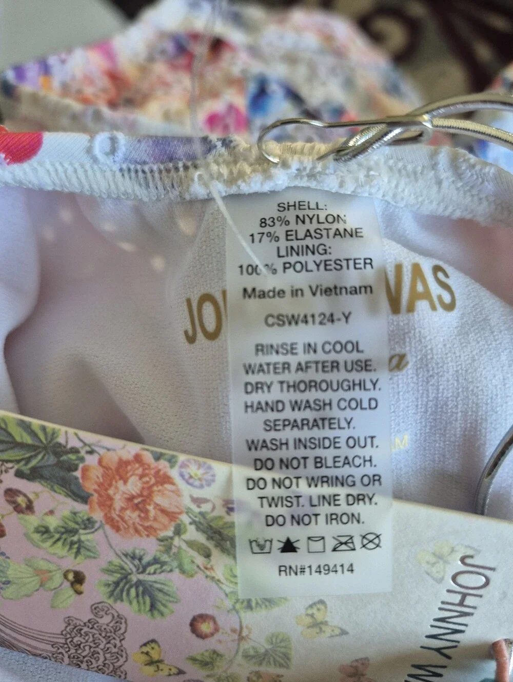 Johnny Was Swimsuit Summer Days Eyelet Crossback One Piece Size M NEW